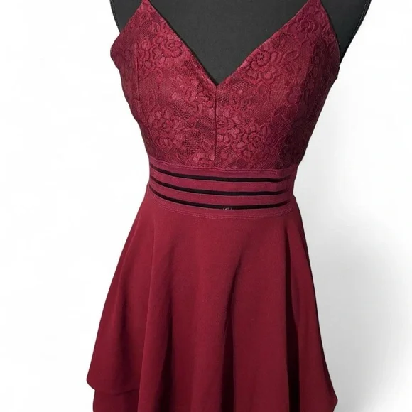 City Triangles Dresses | City Triangles Burgundy Lace Mini Dress | Color: Red | Size: 9 | Pm-28691188's Closet City Triangles Dresses | City Triangles Burgundy Lace Mini Dress | Color: Red | Size: 9 | Pm-28691188's Closet